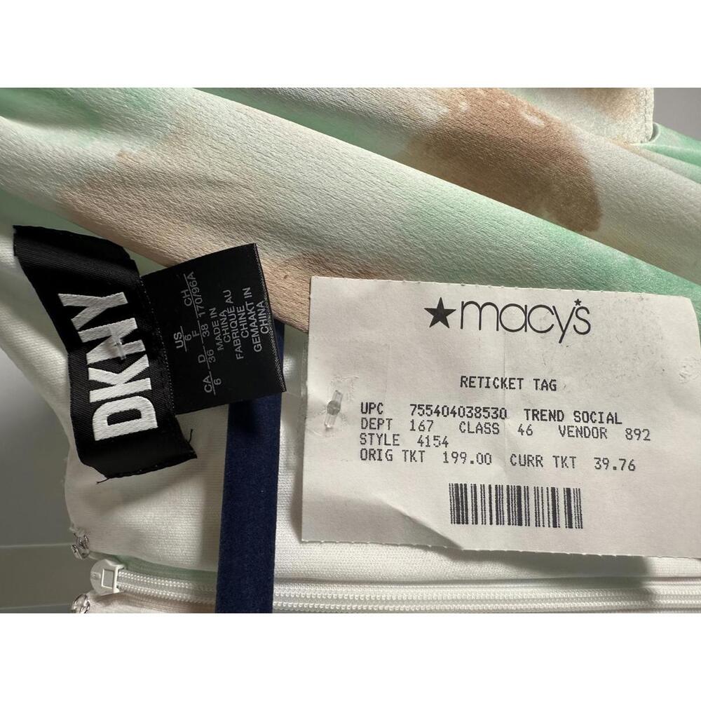 NWT DKNY Women's Mint and Tan Maxi Dress Size 6 - Picture 8 of 8